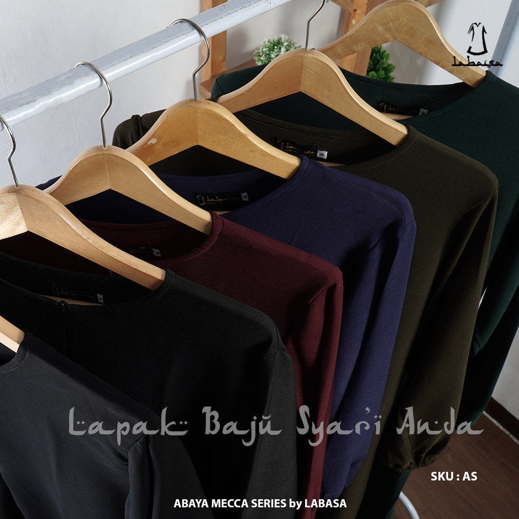 Gamis Abaya Hitam Polos Mecca Series dan Aneka Warna - Labasa Ori | Abaya Jetblack