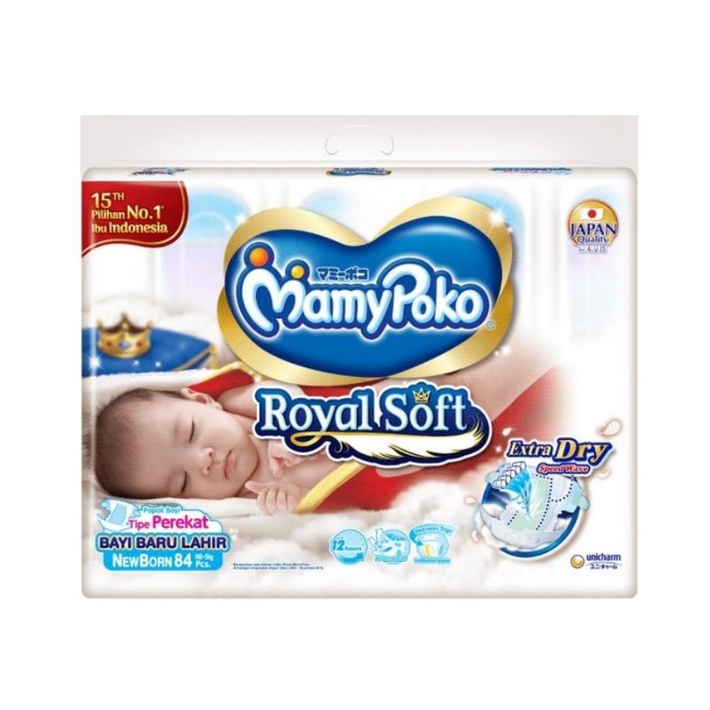 Mamy Poko Royal soft NB 84 S70 M64 L52 Popok perekat Celana Mamypoko