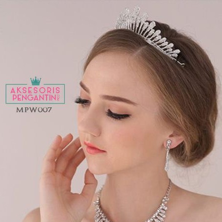 [BISA COD] AKSESORIS PESTA WEDDING CROWN MAHKOTA PENGANTIN HEADPIECE MPW007