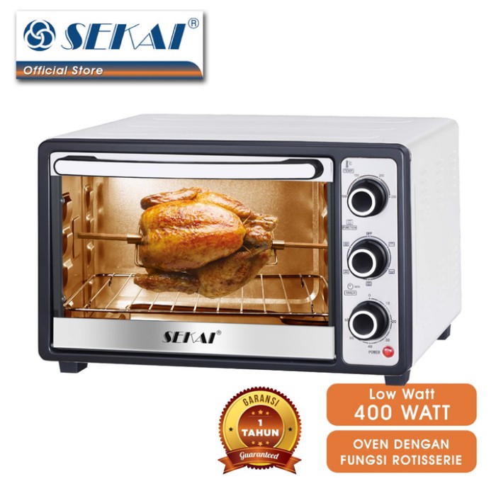 Sekai OV 210 Oven Listrik 21 Liter 400  Watt Rotisserie . Baru &amp; Bergaransi