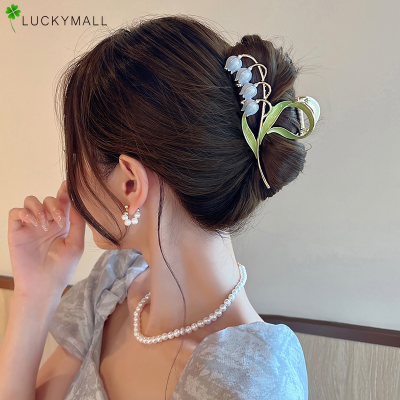 Jepit Rambut Bentuk Bunga Lily Bahan Metal Untuk Wanita