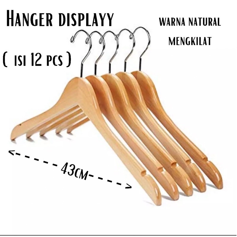 Hanger Kayu premium Natural dewasa murah,hanger steinlis/stenlies tebel import ,gantungan stenlis