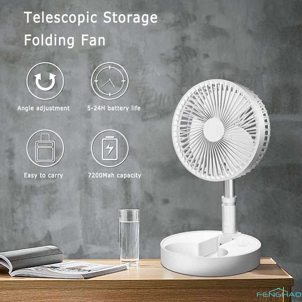 TELESCOPIC FOLDABLE RECHARGEABLE FAN  / KIPAS PORTABLE LIPAT