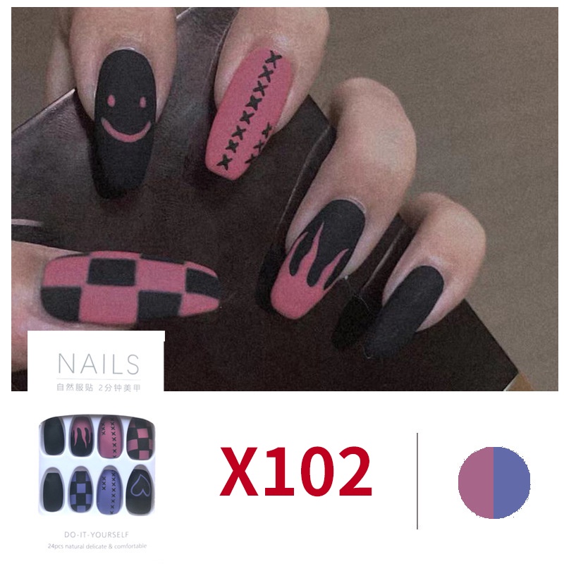 3D Kuku Palsu 24pcs/(FREE LEM)Set DIY Instant Nail Art Fake Nails Bridal Wedding Akrilik/24 pcs Kuku Palsu 3D / Stiker Kuku Palsu / Kuku Palsu Premium With Box/ Pemoles Kuku-G034