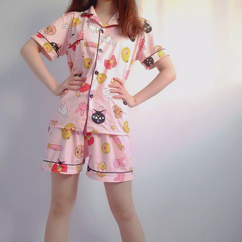 SAILOR MOON COTTON PAJAMA PINK PATTERN