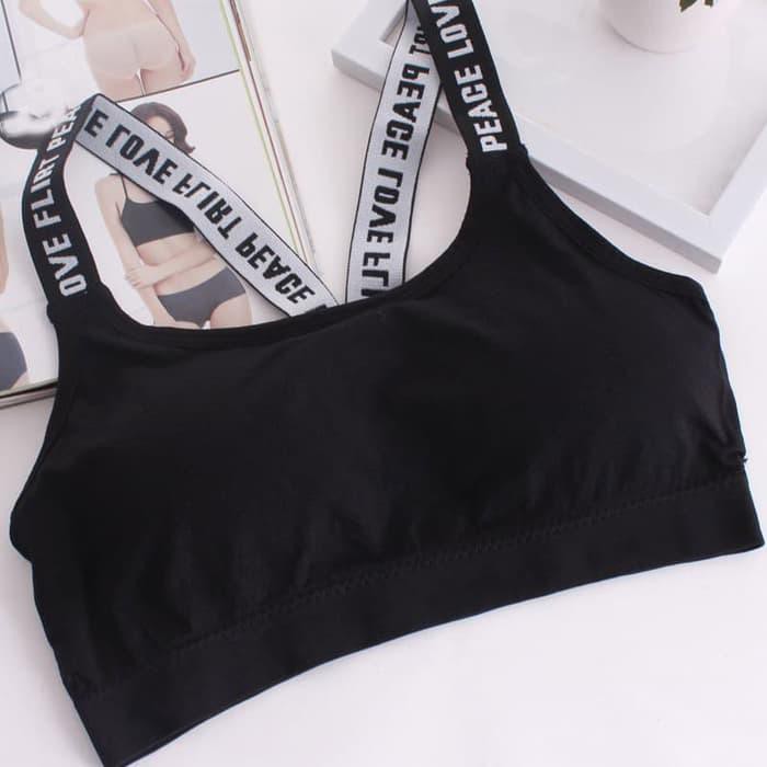 PAKAIAN DALAM Bra Sport Camisole Tanktop BH Wanita tali silang Lingerie 02#  Putih MURAH TERBARU