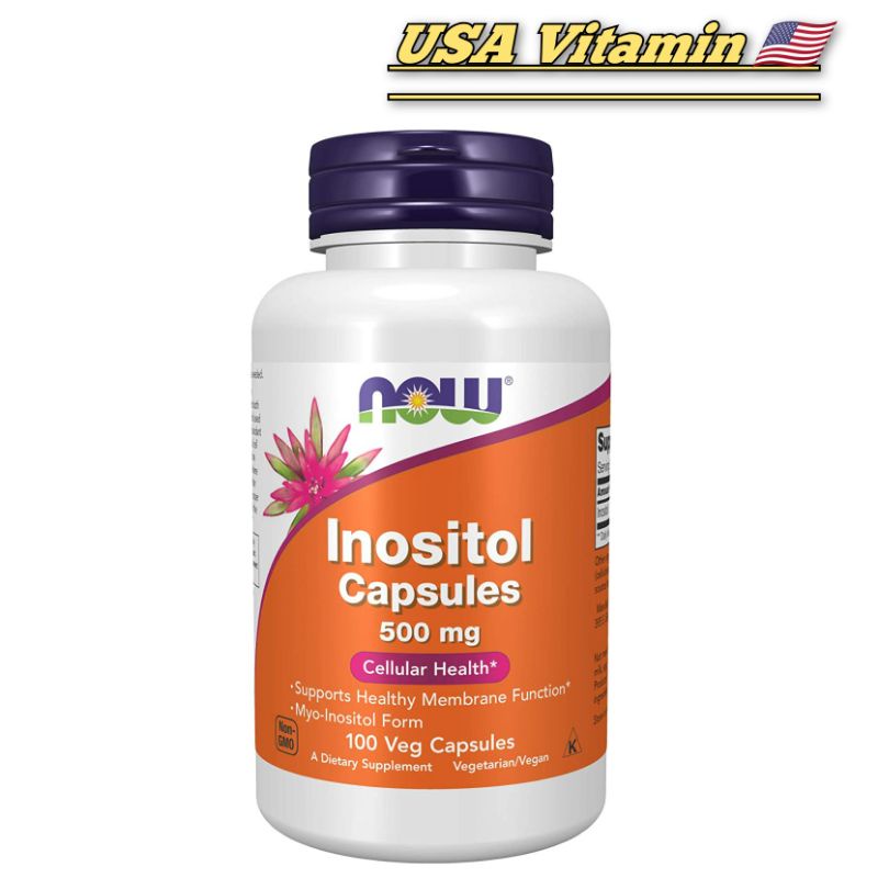 Now Foods Inositol Capsules 500 mg / Inositol Powder 100 Veg Capsules / 113g