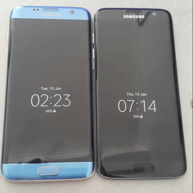 Samsung Galaxy S7 Edge blue n black normal 4G aman minus lcd tompet dan sadow aja mesin nominus