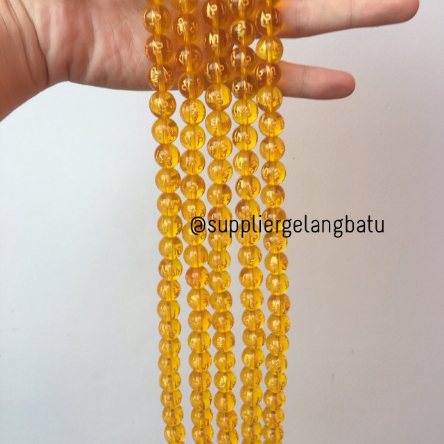 tibetian 14mm charm bracelet kuning yellow tibet bahan bongkah emas aksesoris gelang kalung unisex