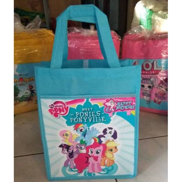 

READY SIAP KIRIM little pony tas souvenir ultah kantong depan