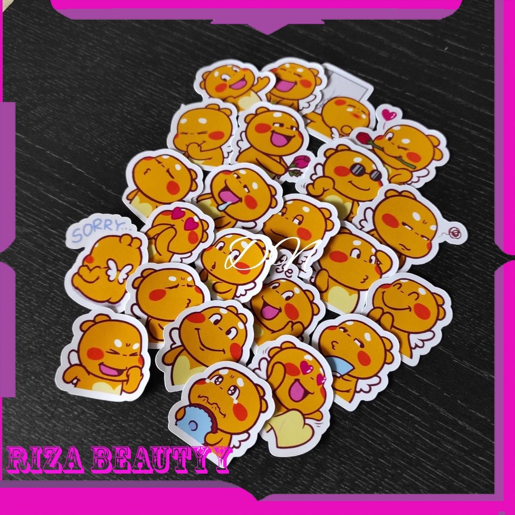

22pcs Kertas Stiker Qoobee Agapi Stiker Emoticon Line
