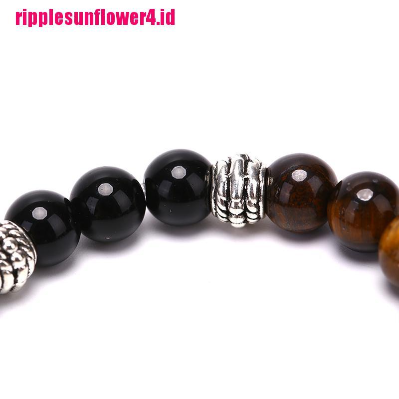 Gelang Tangan Manik-Manik Batu Obsidian Tiger Eye Natural Untuk Wanita
