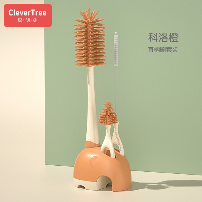 pembersih botol dan dot bayi anak dewasa bahan silikon food grade - Orange - BARU