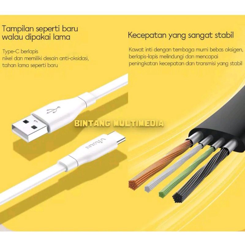 Kabel Data Vivan USB Micro Type C Lightning Cable Charger Charging Casan Android iphone Smartphone