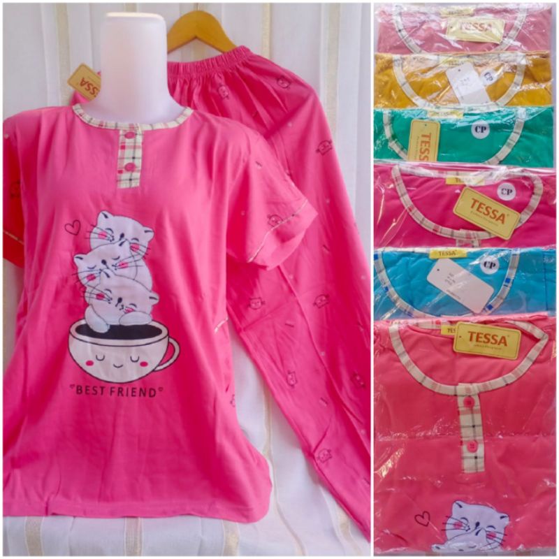 Baju Tidur || Setelan CP Import TESSA Ori || Baju Santai Remaja n Dewasa