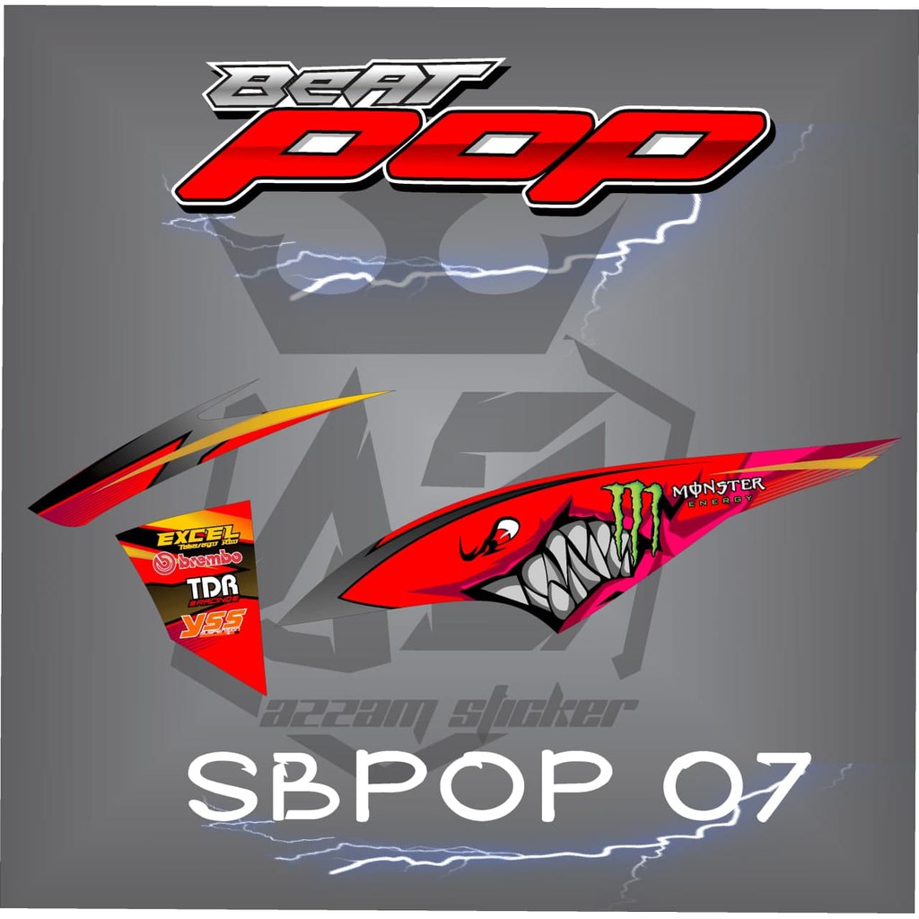 Striping Variasi Motor Beat Pop  Sticker  Skotlet Motor Beat Pop Body List Body List Scotlite SHARK
