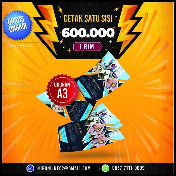 

Cetak 32,5 X 50 (1 Sisi) 2 Rim / 1000 Lbr|Art Paper 150 Gr Warna Blok