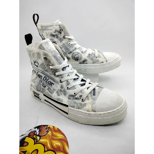 Sepatu Second DIOR B23 HIGH TOP SNEAKER WHITE