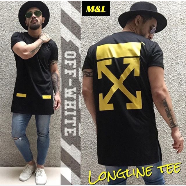 Off-white longline t-shirt import premium