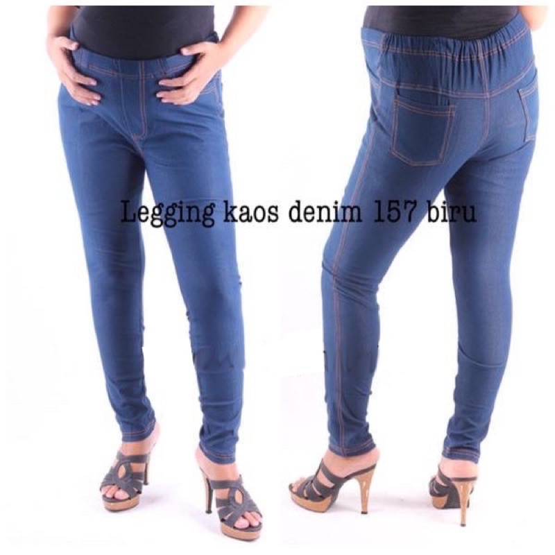 celana hamil legging denim 157 biru