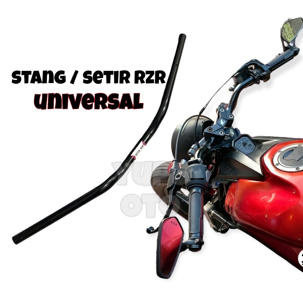 SETIR RZR STANG YAMAHA RZR STIR RZR VARIASI MOTOR SETANG HITAM STANG MODEL RZR PNP UNIVERSAL SEMUA MOTOR CB150R VIXION SATRIA FU SONIC PCX NMAX DLL