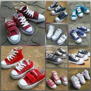 (BISA COD) diobral sepatu converse all star baby pendek / tinggi / perekat tersedia size dewasa