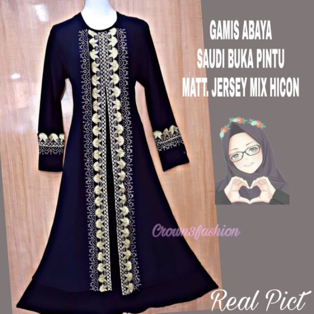 Abaya Saudi Syar'i / Gamis Arab Hitam Terbaru √