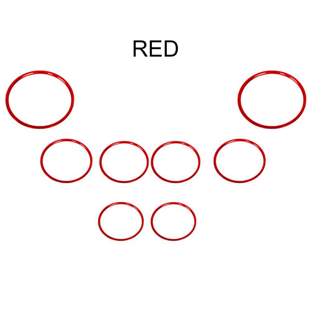 Populer 8PCS Exhaust port AC Ring Fitting DIY Mudah Dipasang Versi Tempel Lingkaran Hias Outlet Untuk Untuk Benz E-Class 2016-2021