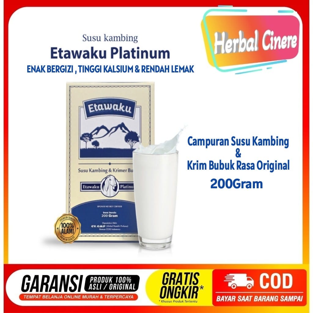 

ETAWAKU PLATINUM 200gr - Susu Kambing Bubuk Provit Etawa Tingkatkan Daya Tahan