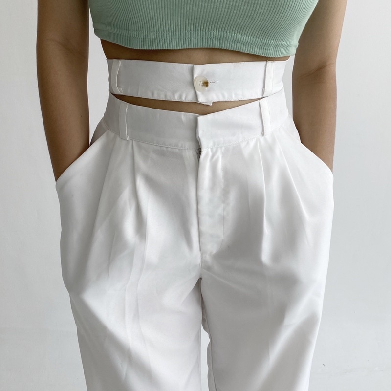 OBI PANTS - POSHA Celana Panjang Highwaist Trousers Korean Basic Long Super Highwaisted Pants