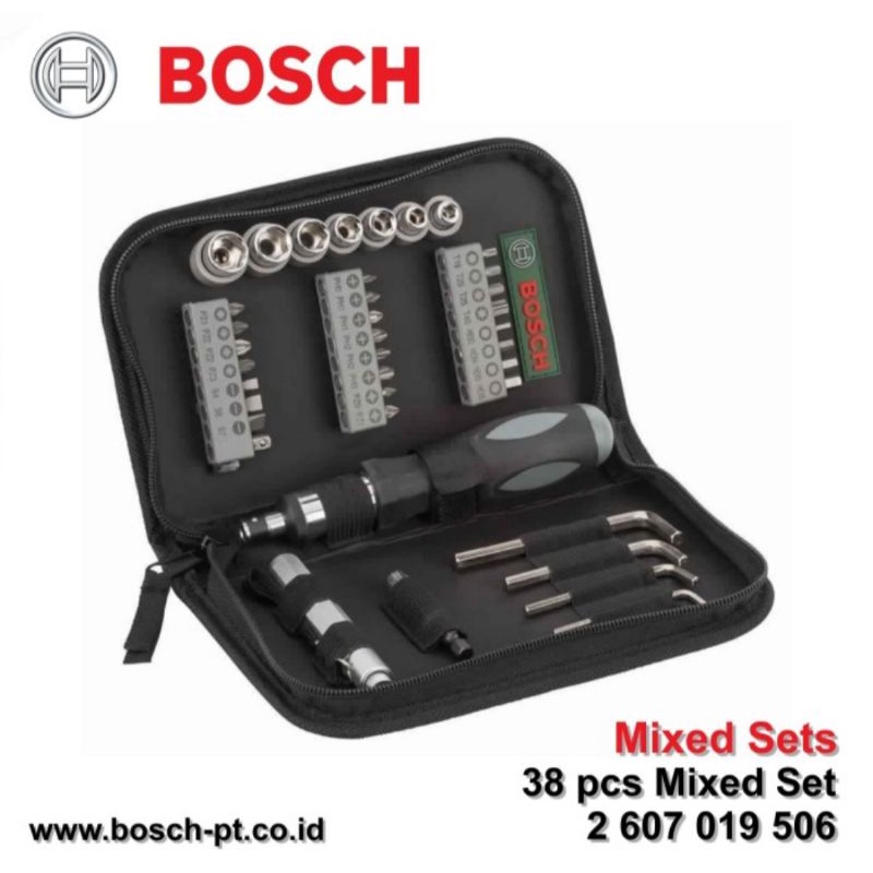 Bosch 38 pcs Mata Obeng Nutsetter & Kunci L Hexagon Set 38pcs