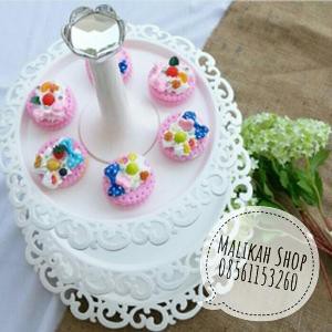 Cupcake Tier Arniss   Stand Arniss   White Fountain Cake Tier   Tier Cake 3 Tray   Piring Cantik 3