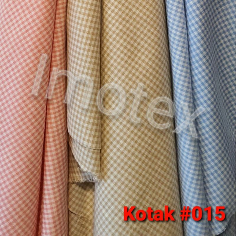 Bahan Kain Printing Kotak 015 Katun Cotton Meteran Grosir Murah