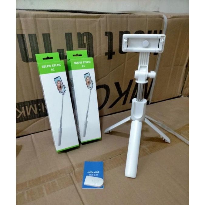 [SO] Tongsis Tripod Bluetooth R1 3 In 1 Remote Selfie Stick 360