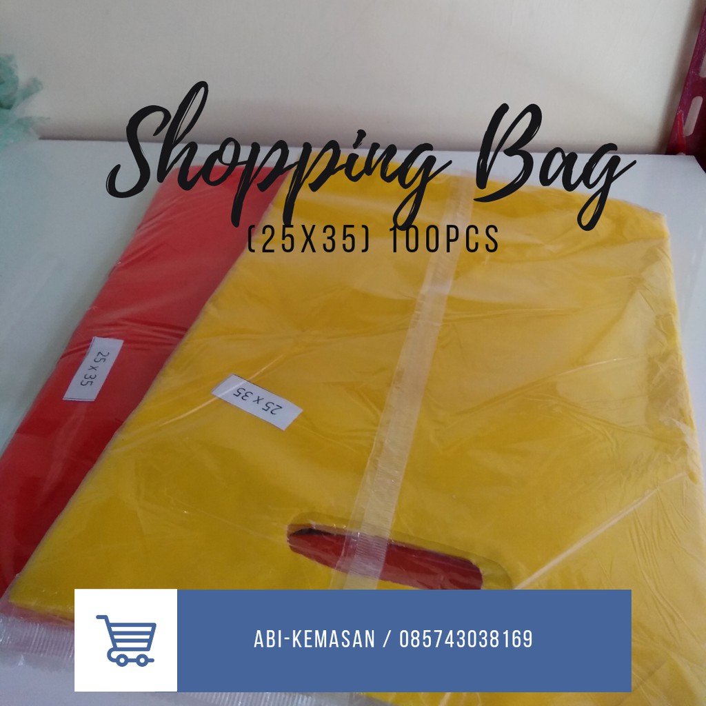 Tas Plong / Kantong Plastik Plong / Shopping bag / HD warna 25x35
