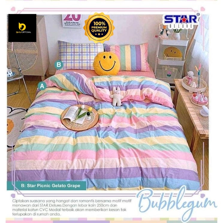 sprei karakter terbaru 180x200 160x200 (GRATIS Sarban &amp; Sargul) / seprei aesthetic homemade /sprei motif