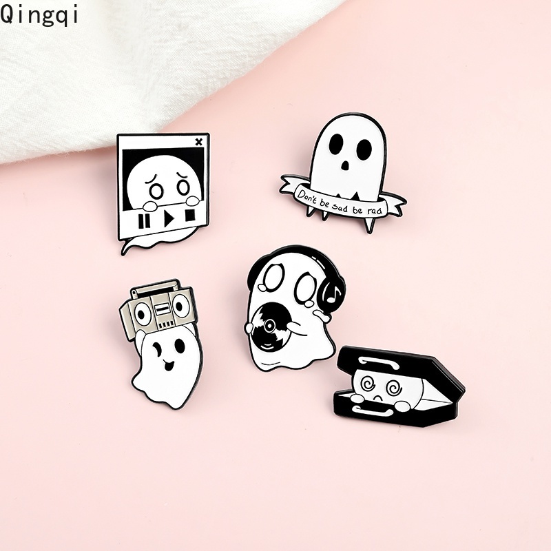 Bros Pin Enamel Desain Kartun Hantu Happy Halloween Untuk Hadiah
