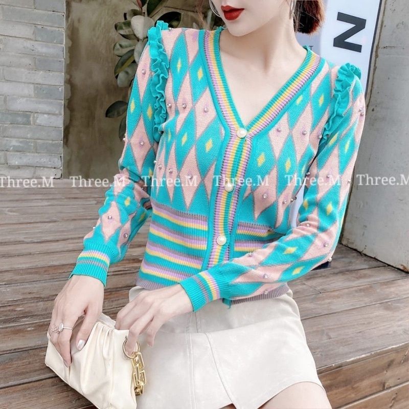 MDLV ~ S021 TRIBAL LONG SLEEVE KNIT CARDIGAN KOREA STYLE / KARDIGAN KOREA TERBARU / FASHION IMPORT