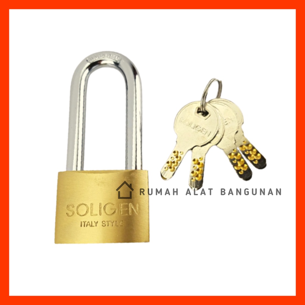 Gembok SOLIGEN Leher Panjang / Gembok Kuningan Soligen / Gembok Pagar