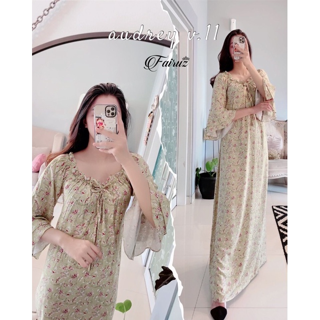 Daster arab FAIRUZ AUDREY Homedress Rayon Homewear Original Label-FAY: LIME VOL.11
