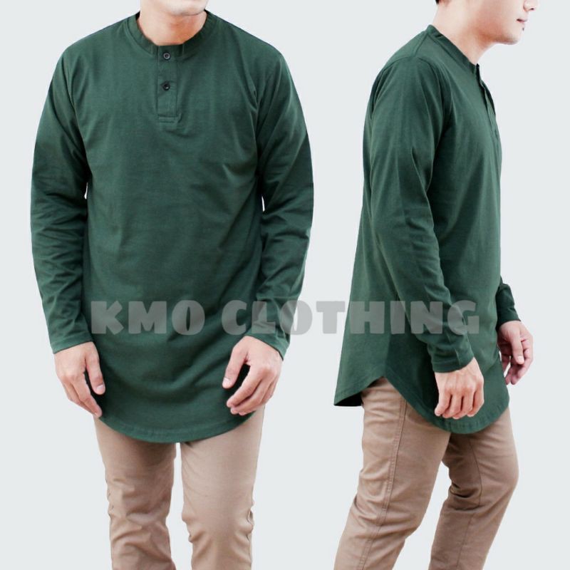 KMO Kaos Kurta Pria Lengan Panjang