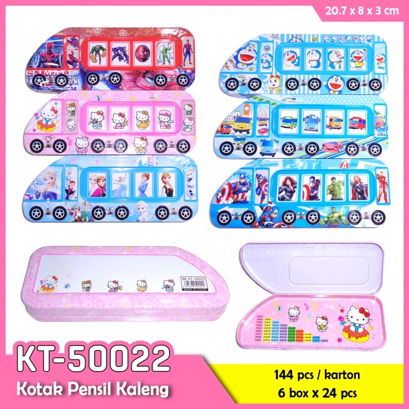 

Pencil case kaleng bentuk mobil bus motif disney satuan
