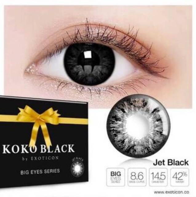 Softlens X2 KOKO BLACK 14,5 MM Normal By X2 Exoticon / Soflen Koko Black / Koko Black By Exoticon / Softlens Koko Black Big Eyes