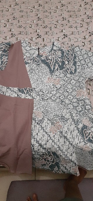 Dress Tunik Batik Tradisional Kantor Wanita Kombinasi Fashion. Best Seller