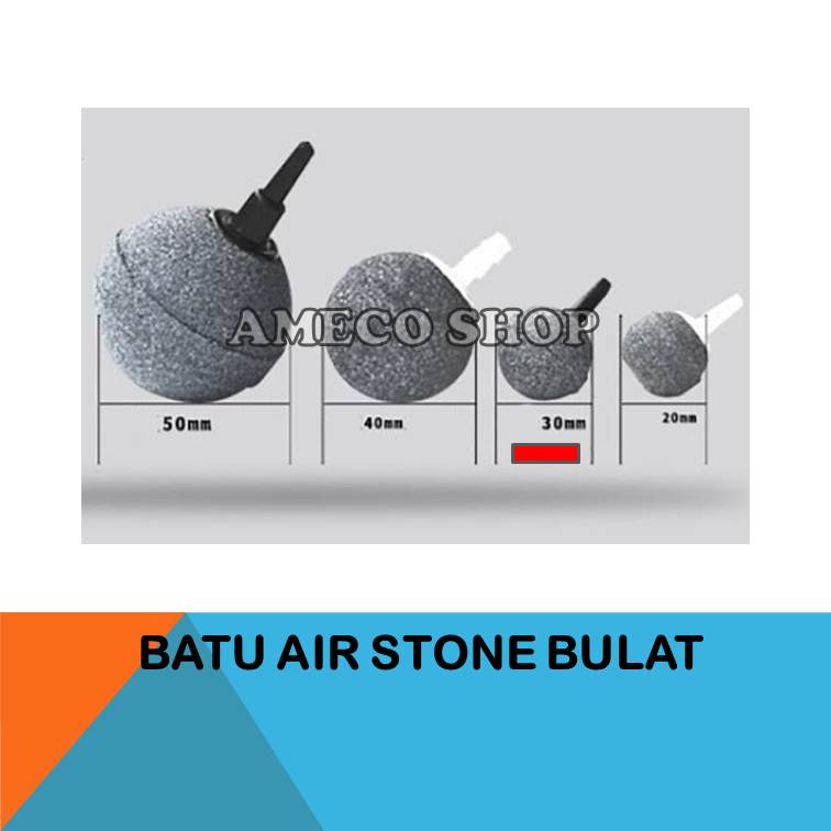 Batu Airstone Air Stone Aerator Buble Gelembung Bulat ASC 89027 D 30mm