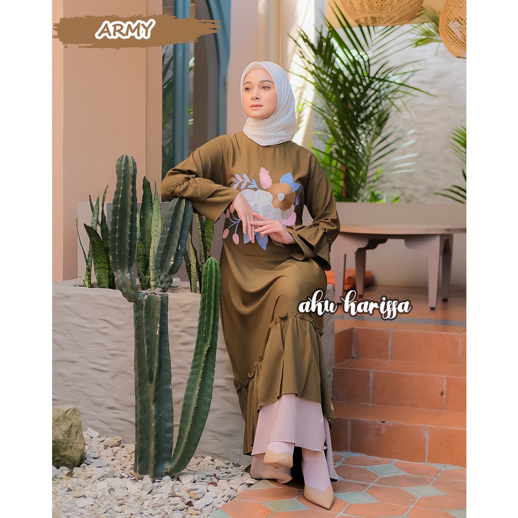 Nauren Dress Bordir ORI Aku Karissa - Gamis Bordir Aku Karissa