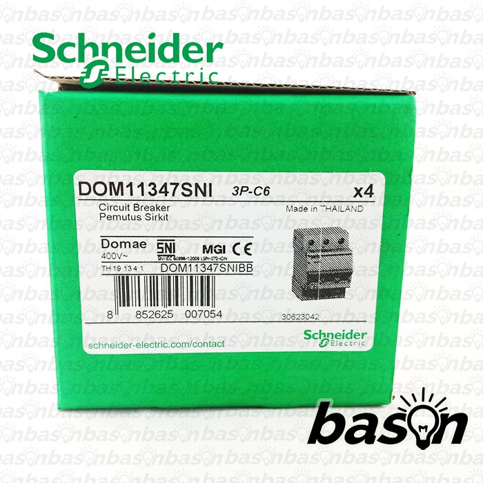 SCHNEIDER MCB Domae 3Phase - 6A - 10A - 16A - 20A - 25A - 32A - 40A - 50A - 63A - 3P