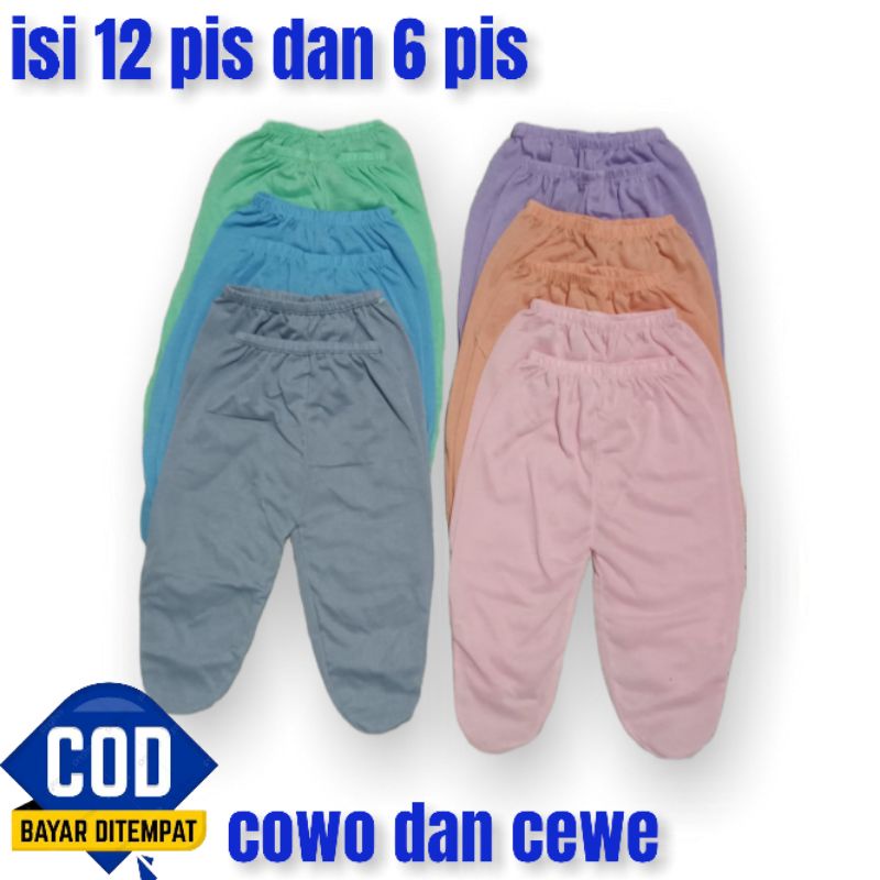 1 lusin 6 pcs celana tutup motip pastel usia 0-6