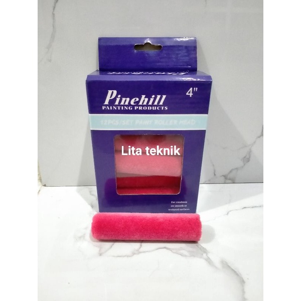 bulu rol kapal pinehill per box 12pcs isi roll minyak woll pink