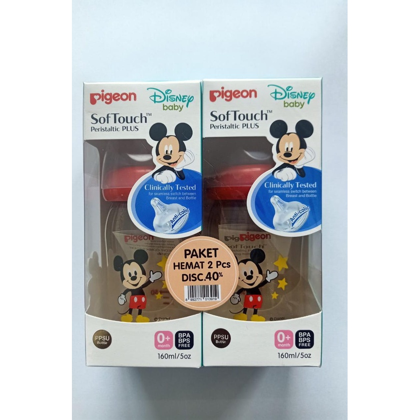 Pigeon Paket Hemat Botol PPSU Mickey Isi 2pcs 160ml PP010215